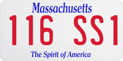 MA license plate 116SS1