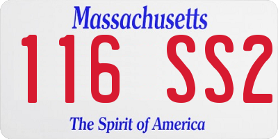 MA license plate 116SS2