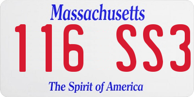 MA license plate 116SS3