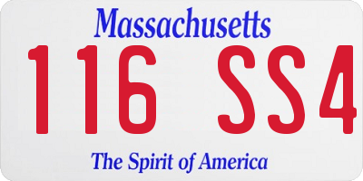 MA license plate 116SS4