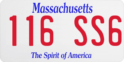 MA license plate 116SS6