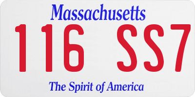 MA license plate 116SS7