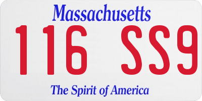 MA license plate 116SS9