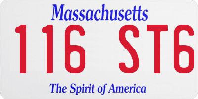 MA license plate 116ST6