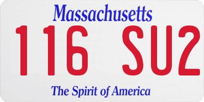MA license plate 116SU2