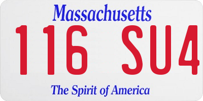 MA license plate 116SU4