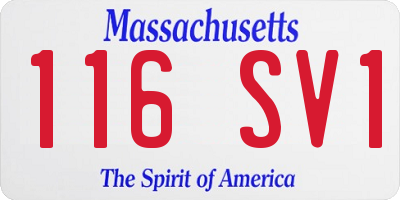 MA license plate 116SV1