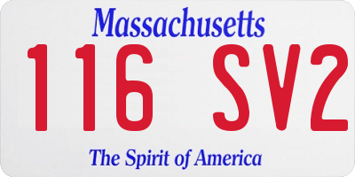 MA license plate 116SV2