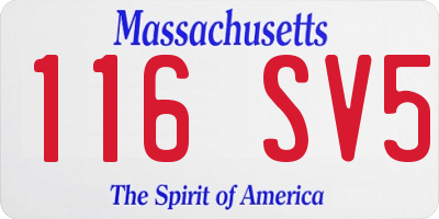 MA license plate 116SV5
