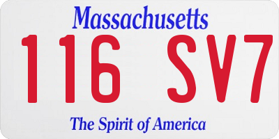 MA license plate 116SV7