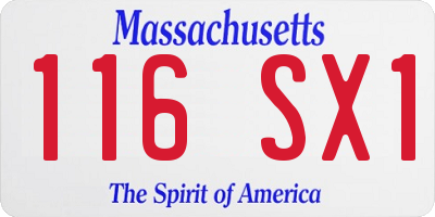 MA license plate 116SX1