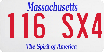 MA license plate 116SX4