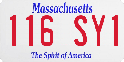 MA license plate 116SY1