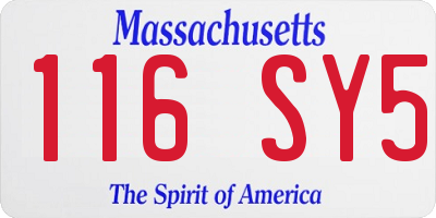 MA license plate 116SY5