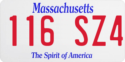 MA license plate 116SZ4