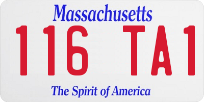 MA license plate 116TA1