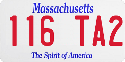 MA license plate 116TA2
