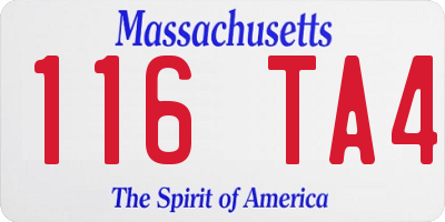 MA license plate 116TA4