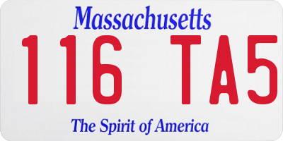 MA license plate 116TA5