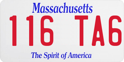 MA license plate 116TA6