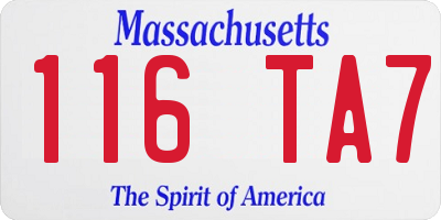 MA license plate 116TA7