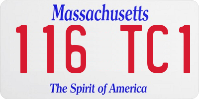 MA license plate 116TC1