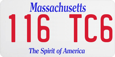 MA license plate 116TC6