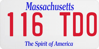 MA license plate 116TD0