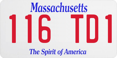 MA license plate 116TD1