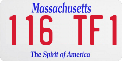 MA license plate 116TF1