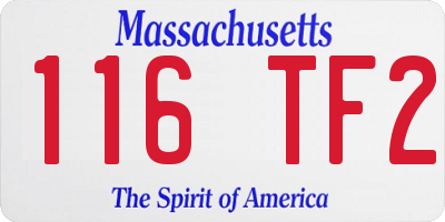 MA license plate 116TF2