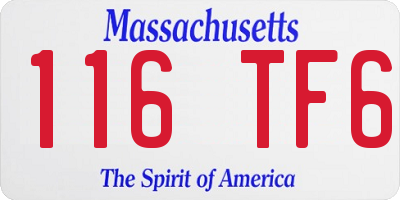 MA license plate 116TF6