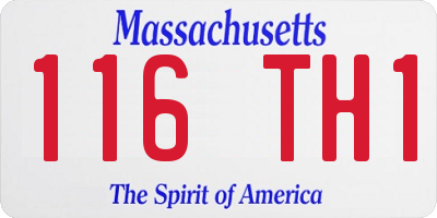 MA license plate 116TH1