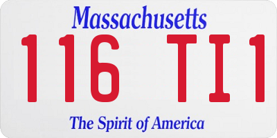 MA license plate 116TI1