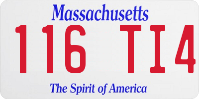 MA license plate 116TI4