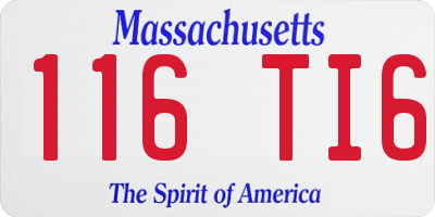 MA license plate 116TI6