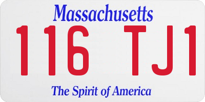 MA license plate 116TJ1