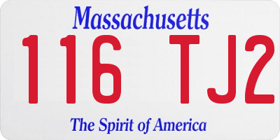 MA license plate 116TJ2