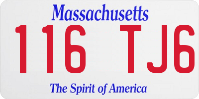 MA license plate 116TJ6