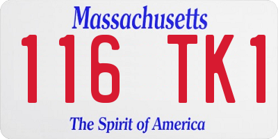 MA license plate 116TK1