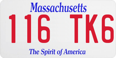 MA license plate 116TK6