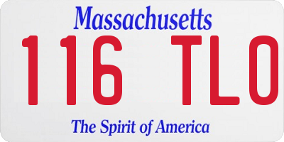 MA license plate 116TL0
