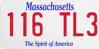 MA license plate 116TL3