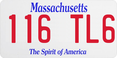 MA license plate 116TL6
