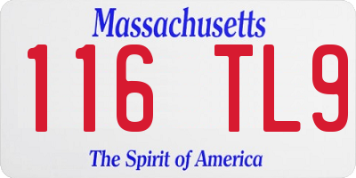 MA license plate 116TL9