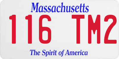 MA license plate 116TM2