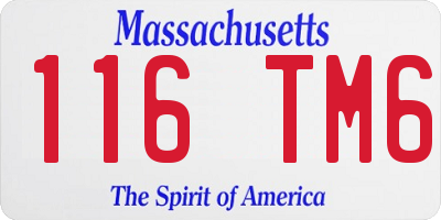 MA license plate 116TM6