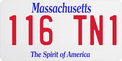 MA license plate 116TN1