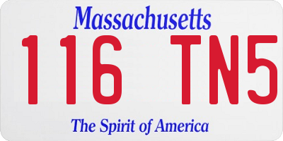MA license plate 116TN5