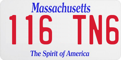 MA license plate 116TN6